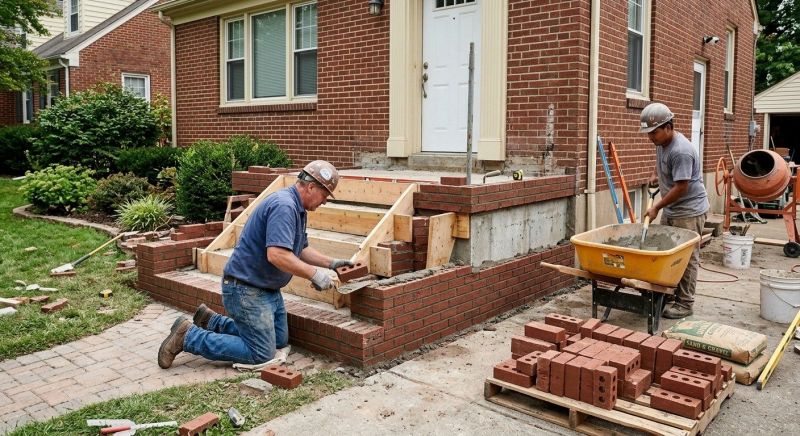 Brick Porch Installation in Worcester, MA